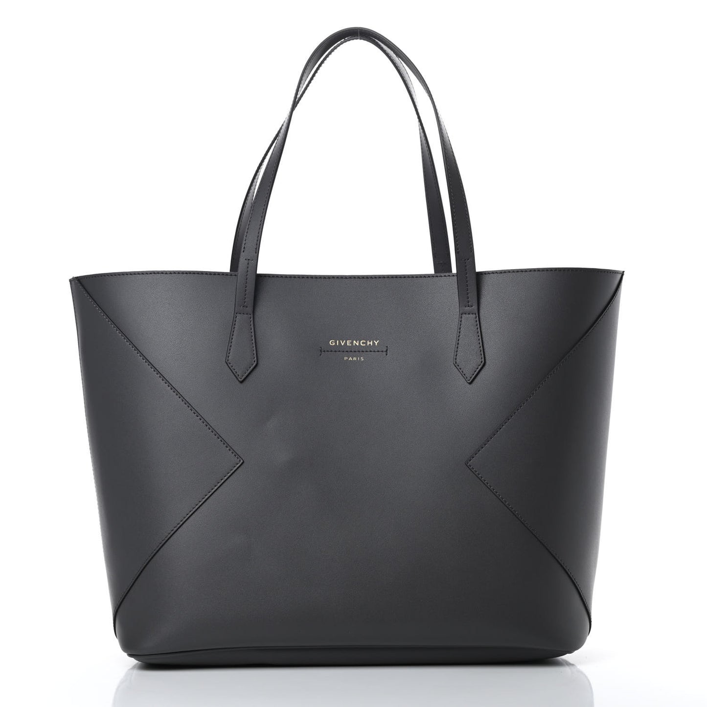 Smooth Calfskin Wing Shopper Tote Grey White