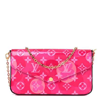 Louis Vuitton Vernis Valentine Pochette Felicie Chain Wallet Fuchsia 2 of 10