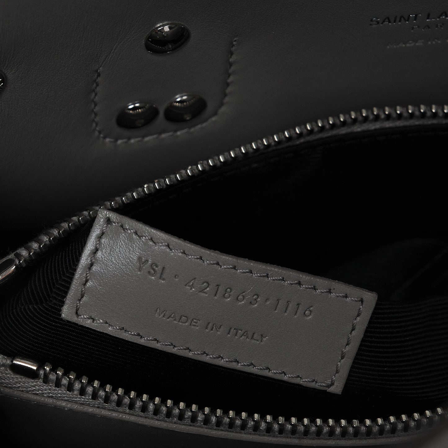 Grained Calfskin Baby Sac De Jour Grey