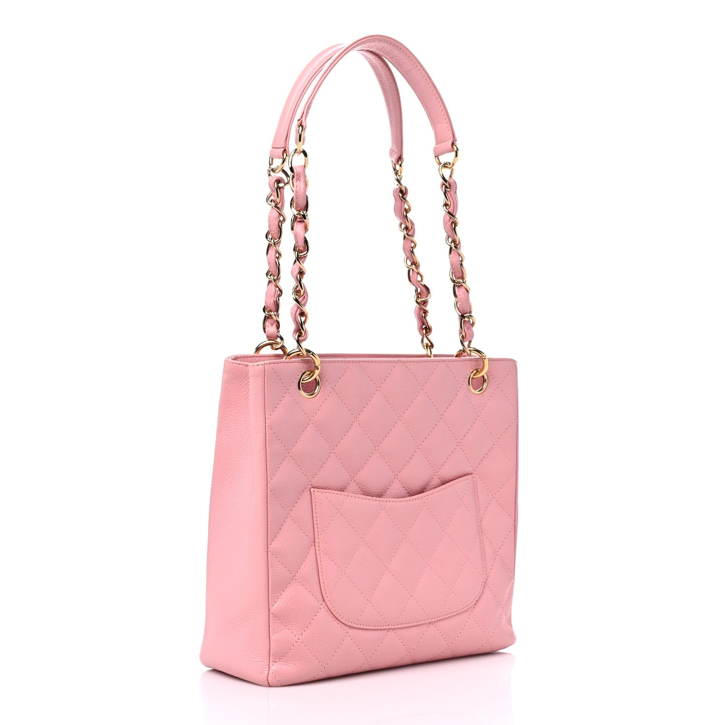 Caviar Quilted Petit Shopping Tote PST Pink