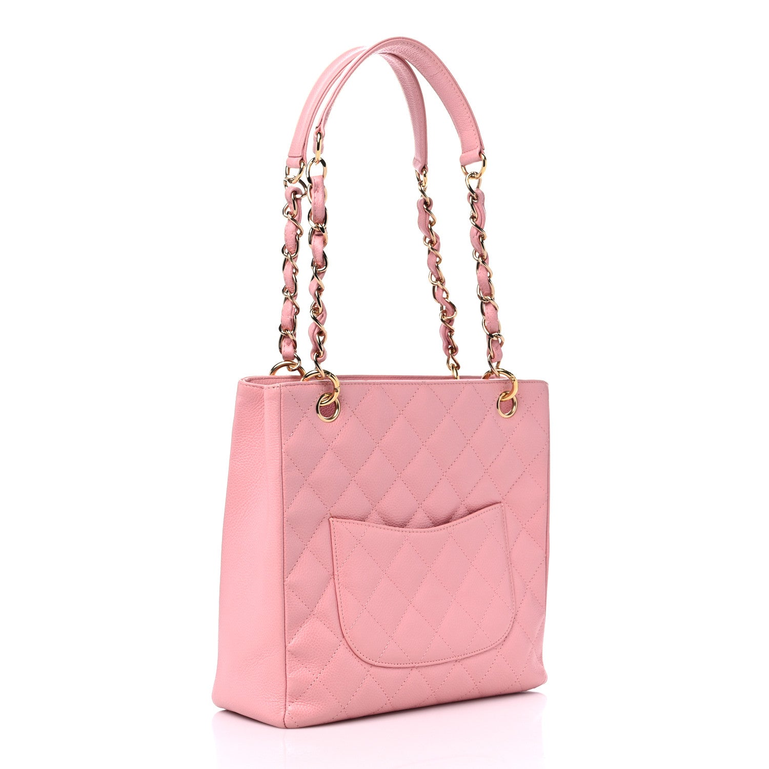 Chanel Caviar Quilted Petit Shopping Tote PST Pink 3 of 10