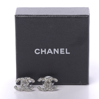 Chanel Crystal CC Twisted Earrings Silver 6 of 6