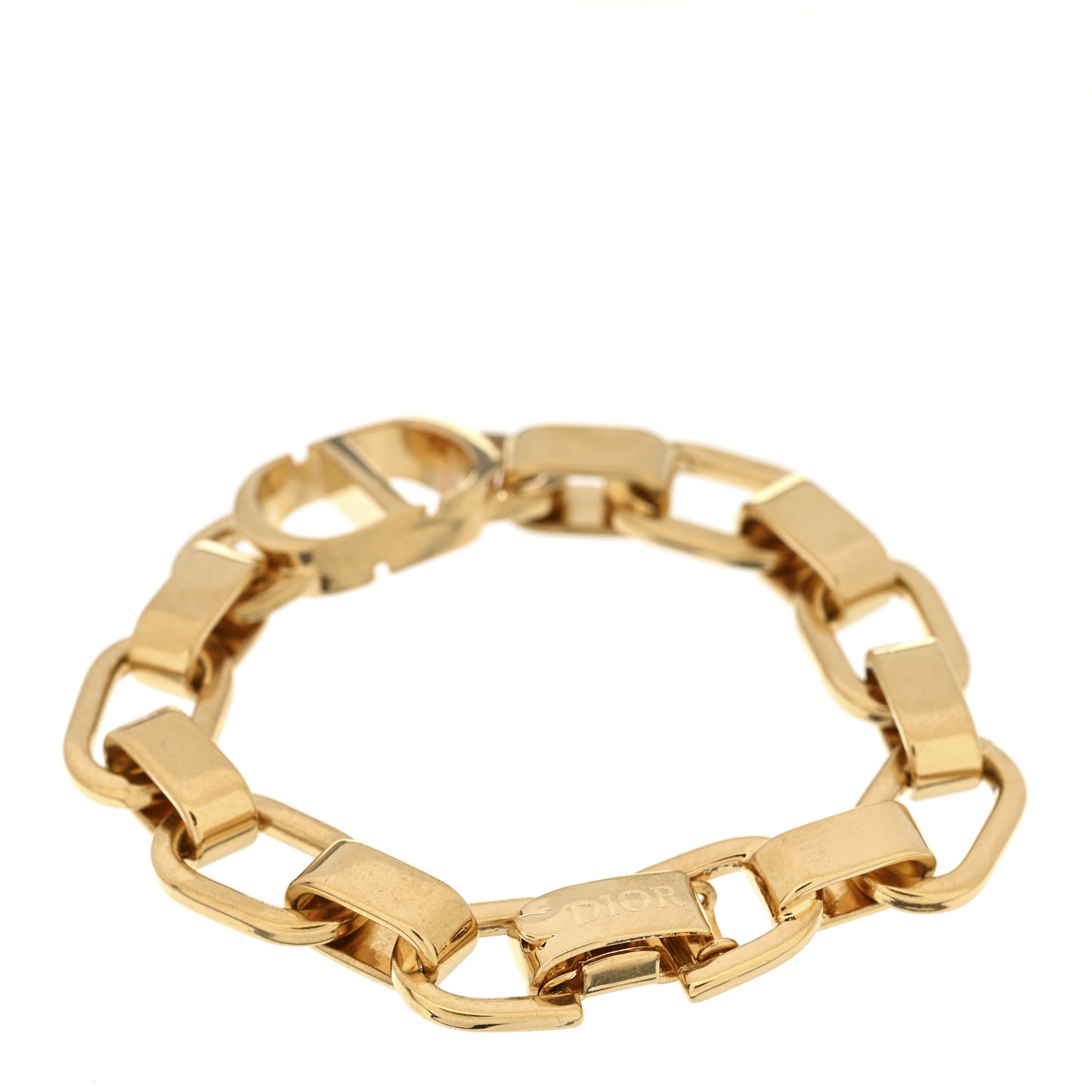 Metal CD Chain Bracelet Gold
