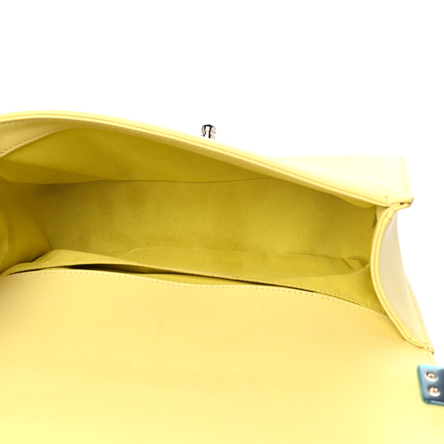 Lambskin Quilted Medium Boy Flap Yellow
