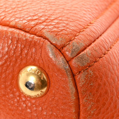 Prada Vitello Daino Side Pocket Tote Papaya 12 of 12