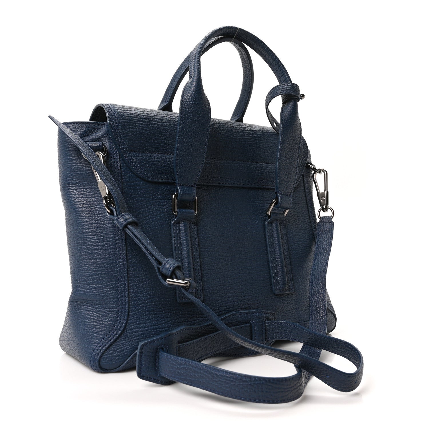 3.1 Phillip Lim Textured Calfskin Medium Pashli Satchel Ink 3 of 10