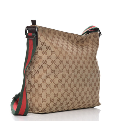 Gucci Monogram Web Medium Flat Messenger Bag Brown 3 of 12