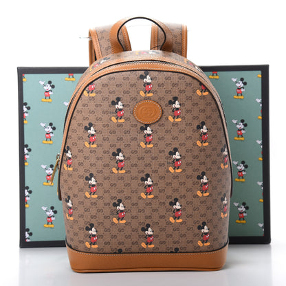 Gucci X DISNEY Mini Vintage GG Supreme Monogram Mickey Mouse Small Dome Backpack Beige Vintage Sun Oil 10 of 10