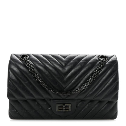 Chanel Aged Calfskin Chevron Quilted 2.55 Reissue 225 Flap So Black 1 of 10
