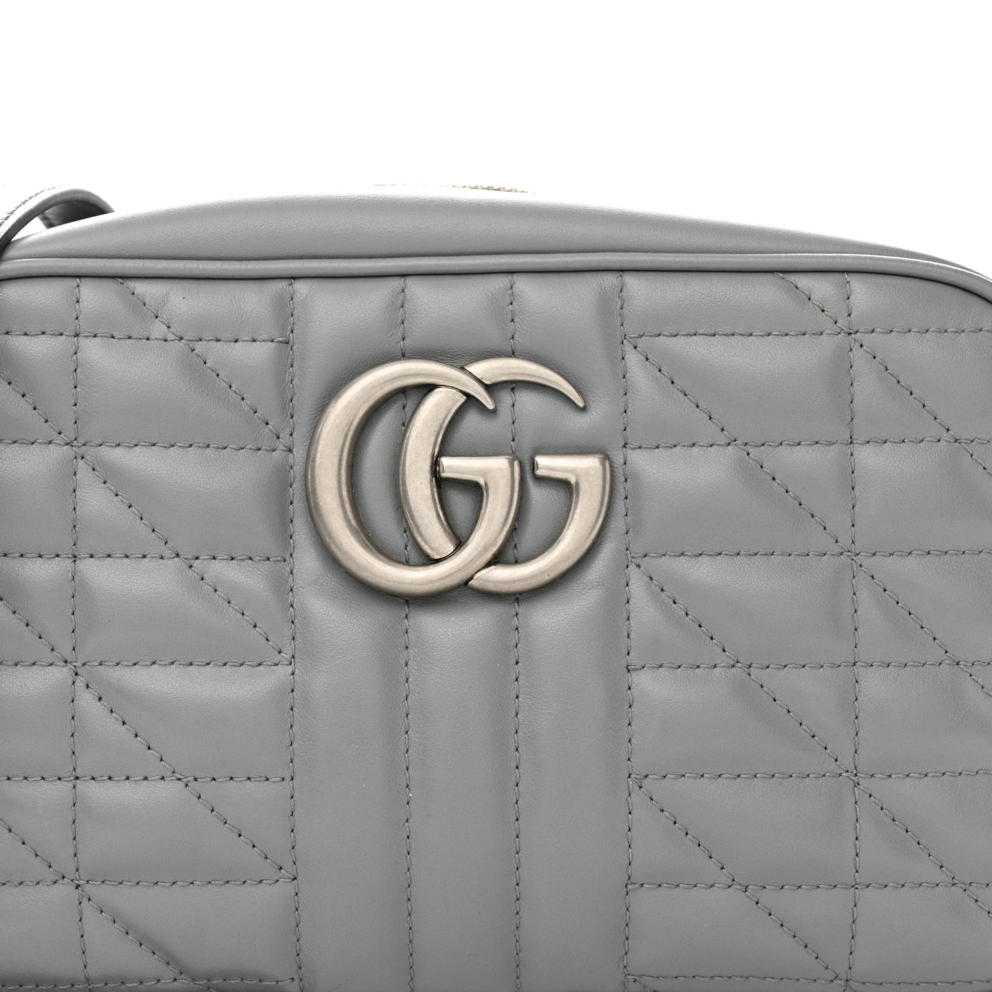 Calfskin Matelasse Aria Small GG Marmont Chain Shoulder Bag Deep Grey