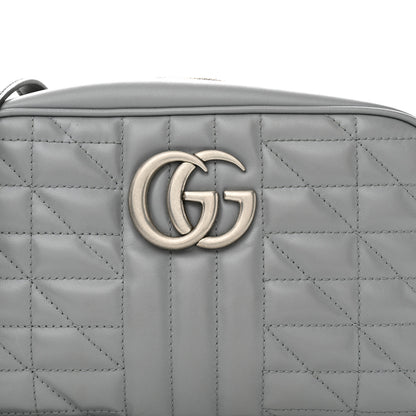 Gucci Calfskin Matelasse Aria Small GG Marmont Chain Shoulder Bag Deep Grey 9 of 15