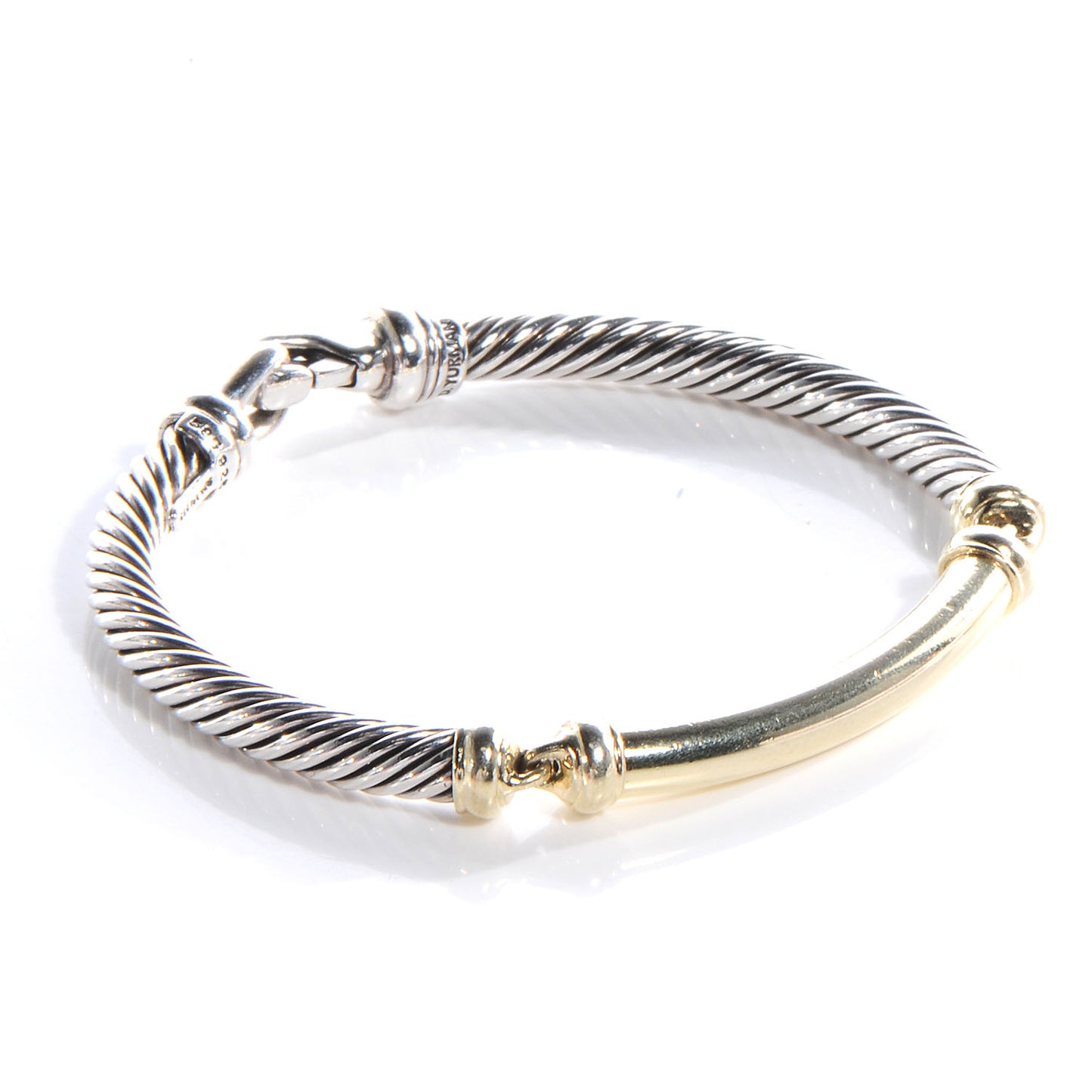 Sterling Silver 14K Yellow Gold 5mm Metro Cable Bracelet