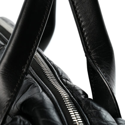 Chanel Aged Calfskin Chevron Medium Soft Bowling Bag Black 14 of 14