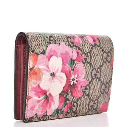 Gucci GG Supreme Monogram Blooms Card Case Beige Multicolor Dry Rose 3 of 7