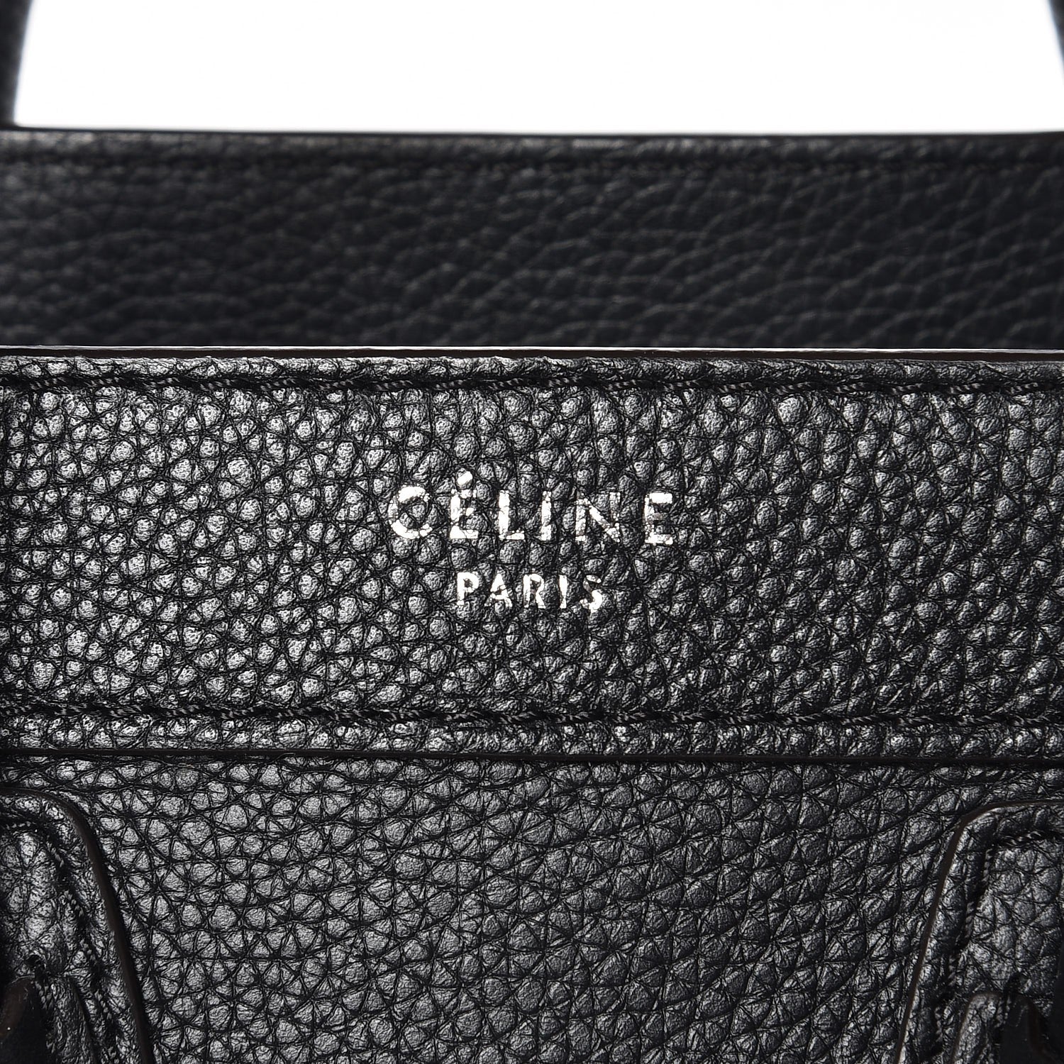 Celine Drummed Calfskin Nano Luggage Black 6 of 7