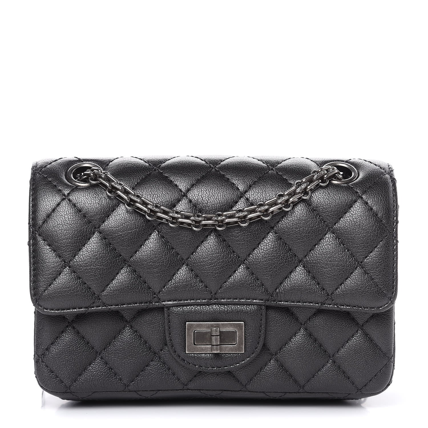 Chanel Sheepskin Quilted 2.55 Reissue Mini Flap Dark Grey 1 of 10