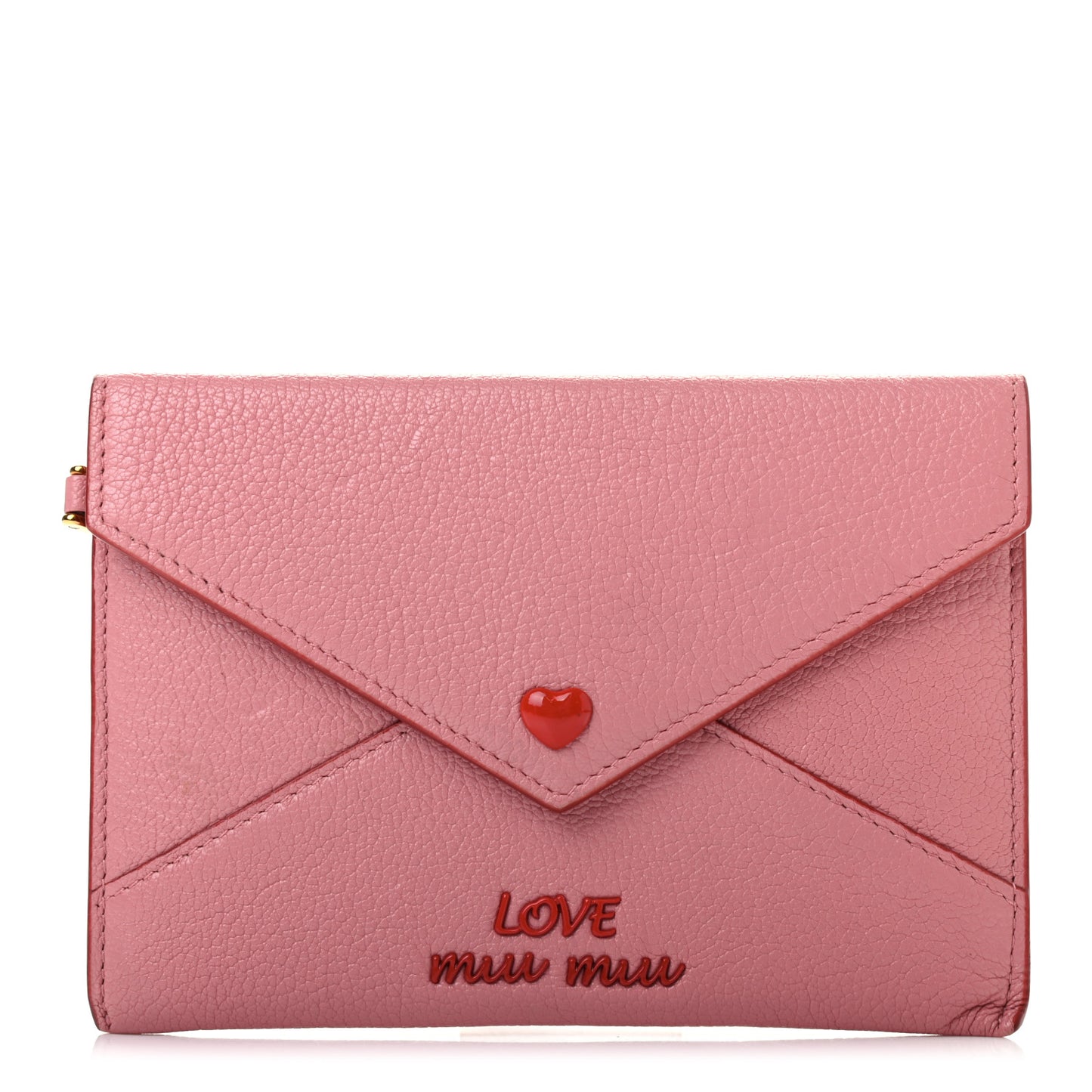 Goatskin Madras Love Envelope Wallet Rosa