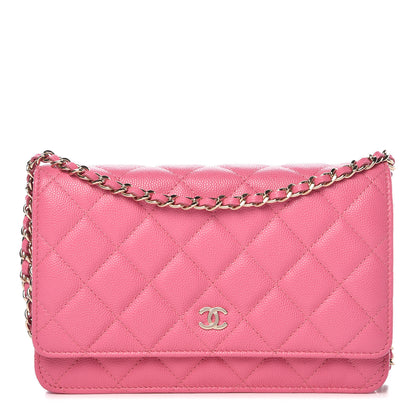 Chanel Caviar Quilted Wallet on Chain WOC Pink 1 of 11