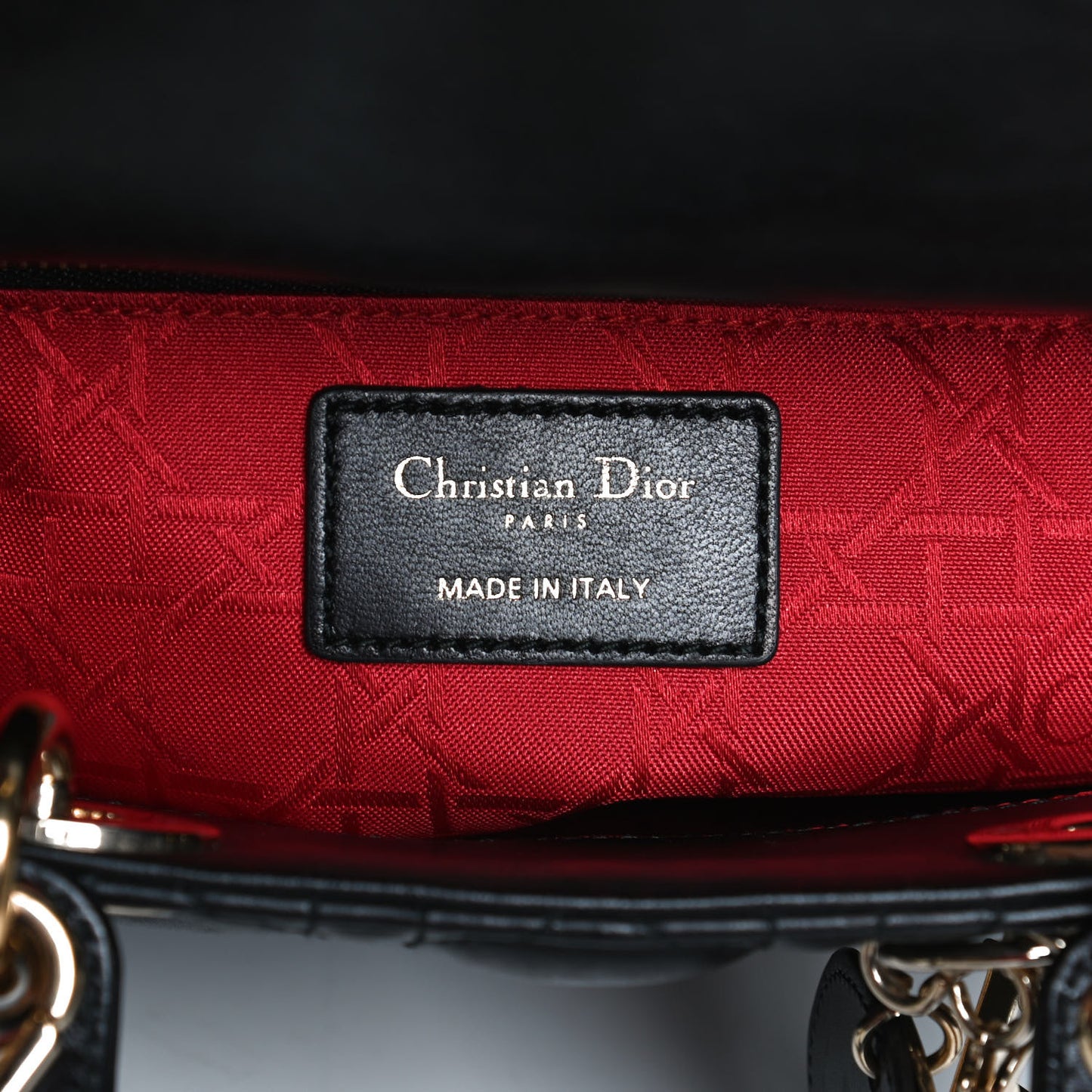 Lambskin Cannage Small Lucky Badges My Lady Dior Black