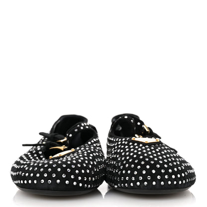 Prada Suede Crystal Ballerina Flats 39 Black 3 of 9