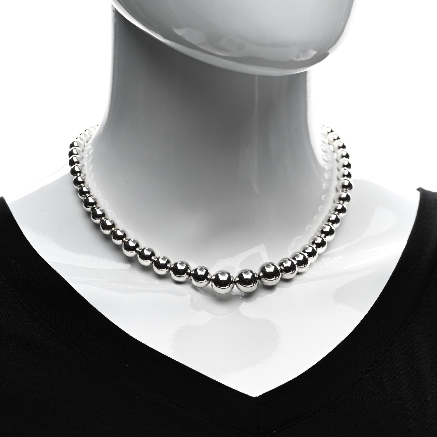 Tiffany Sterling Silver HardWear Graduated Ball Necklace 2 of 4