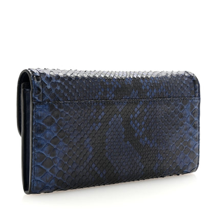 Gucci Snakeskin Horsebit 1955 Continental Wallet Blue 3 of 7