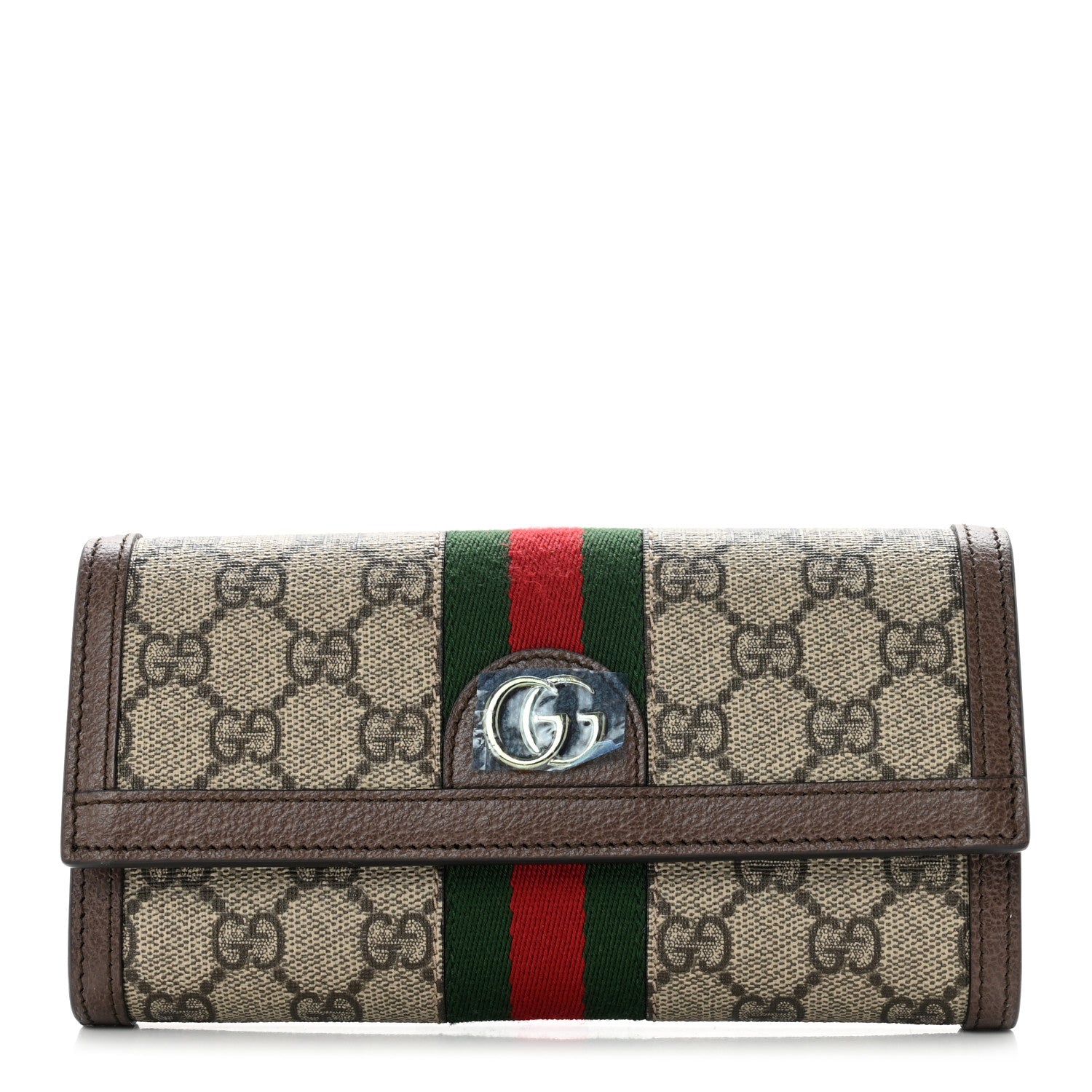 Gucci GG Supreme Monogram Web Ophidia Continental Wallet Brown 1 of 7