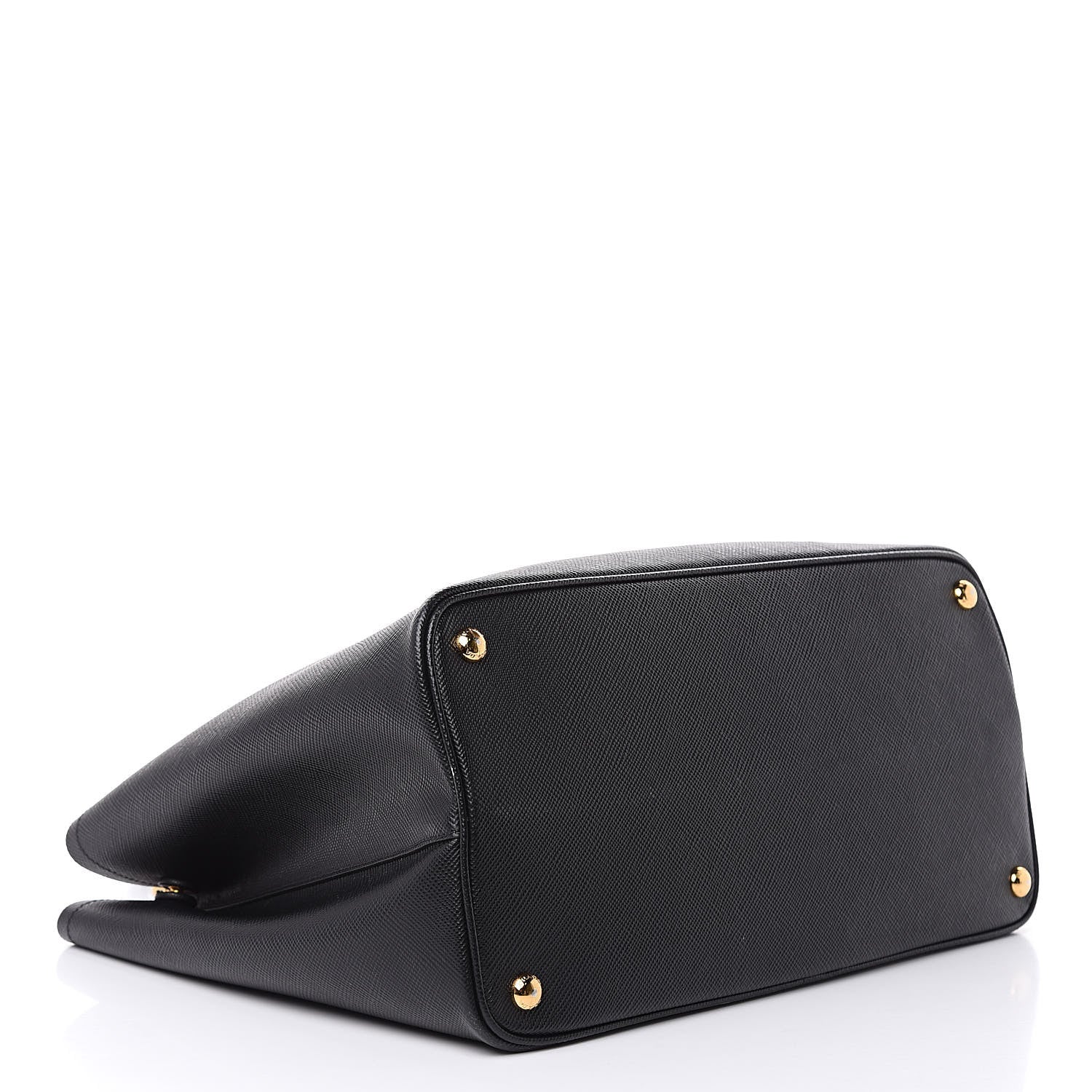 Prada Saffiano Cuir Large Double Bag Black Fuoco 4 of 13