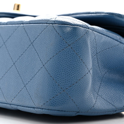 Chanel Caviar Quilted Medium Double Flap Blue 10 of 10