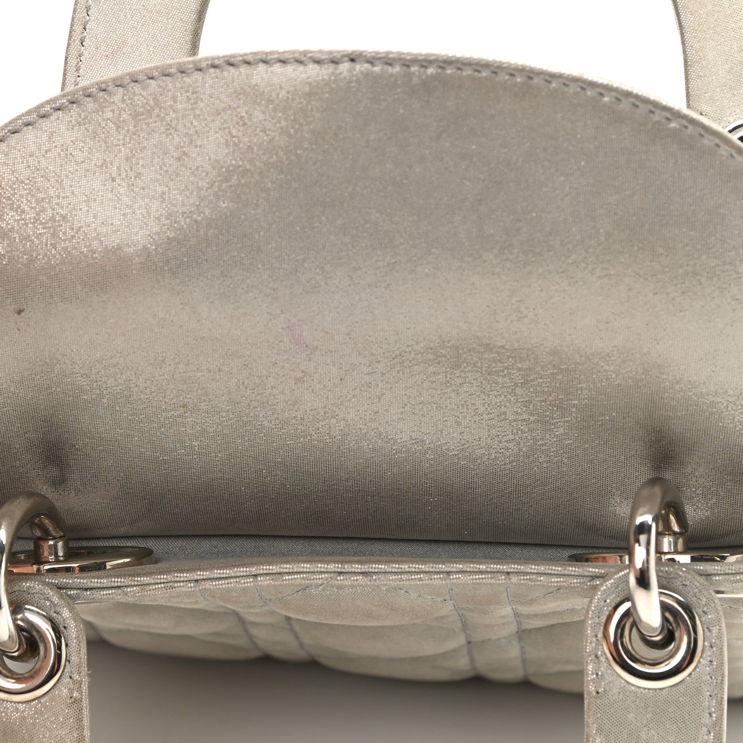 Christian Dior Metallic Nubuck Cannage Mini Lady Dior Silver 11 of 14