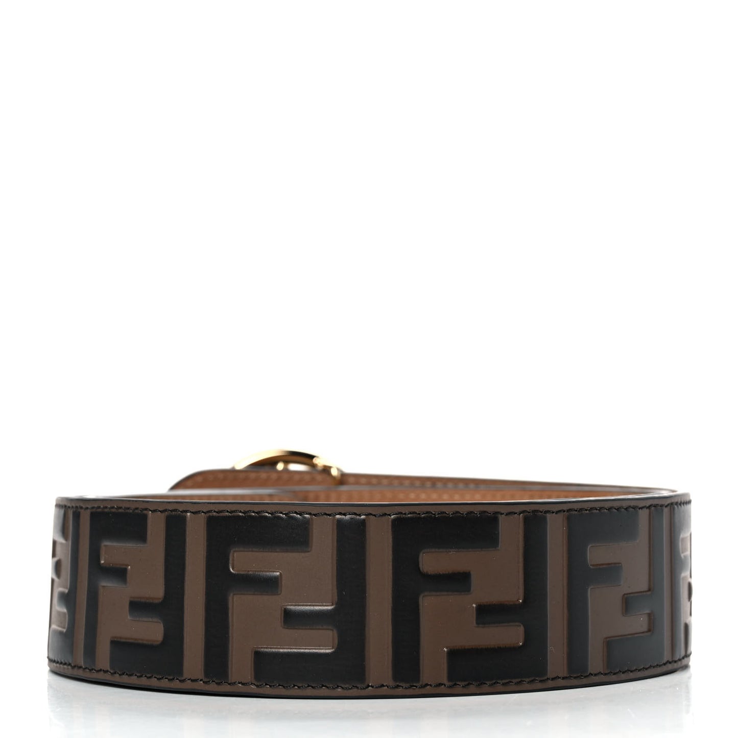 Vitello F is Fendi Bi-Color FF 1974 Embossed Belt 80 32 Maya Black