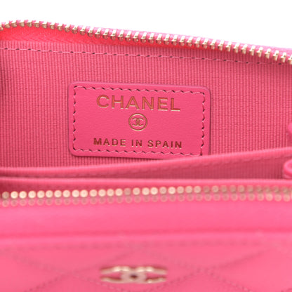 Chanel Caviar Quilted Zip Coin Purse Pink 6 of 8