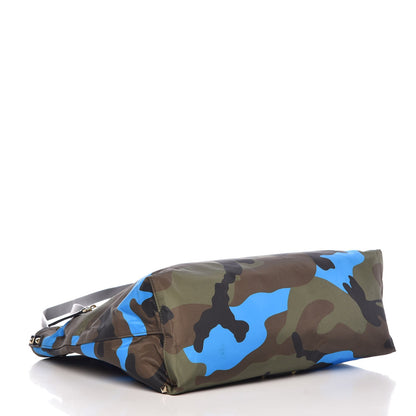 Valentino Garavani Nylon Camouflage Rockstud Reversible Tote Green Blue Fluo 6 of 14
