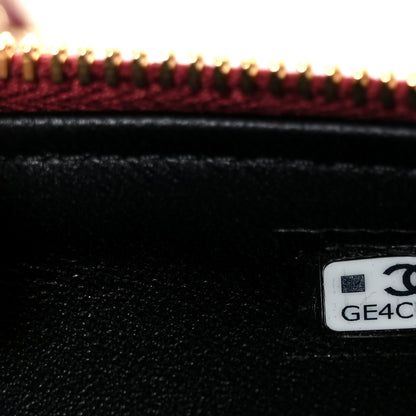 Chanel Lambskin Quilted Top Handle Slim Vanity With Chain Burgundy 7 of 11