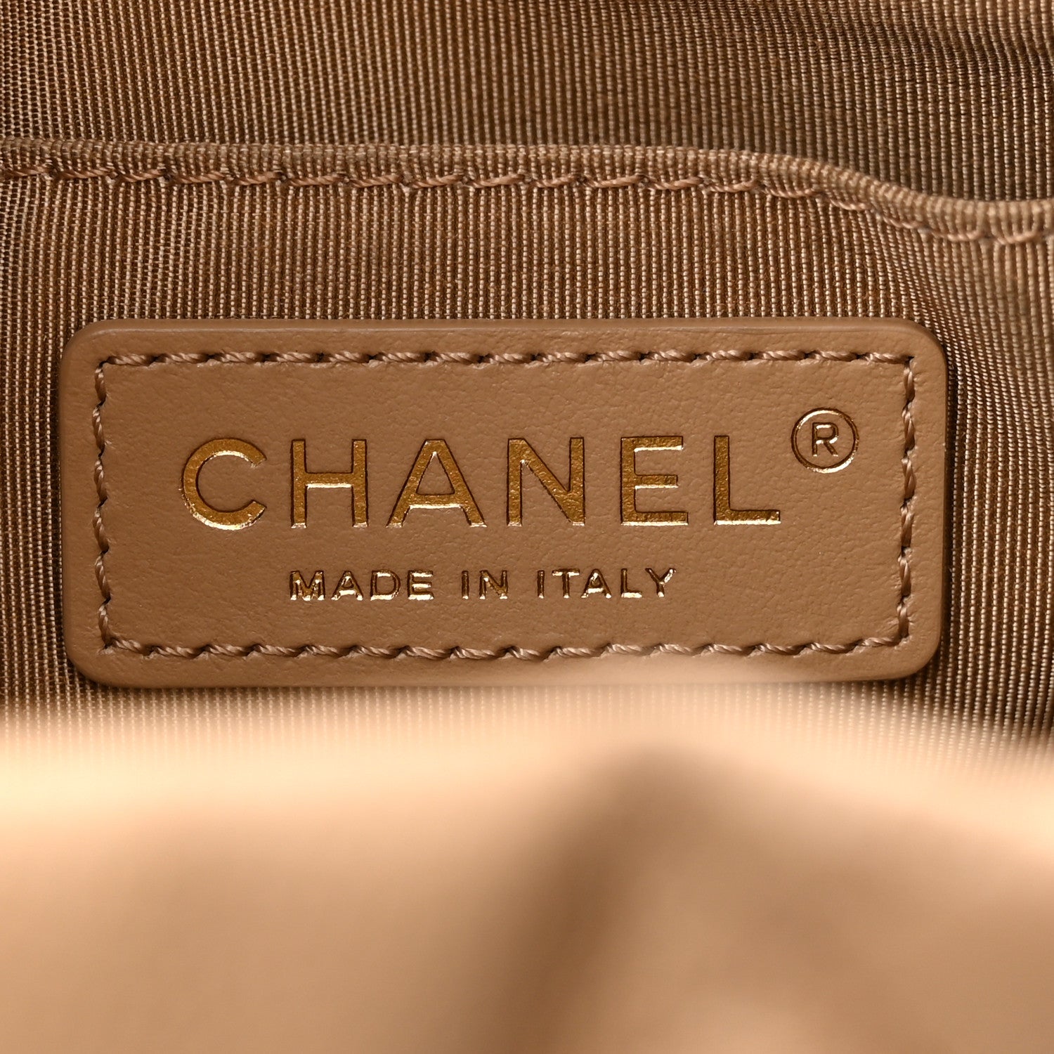 Chanel Caviar Quilted Rolled Up Bucket Drawstring Bag Beige 6 of 10