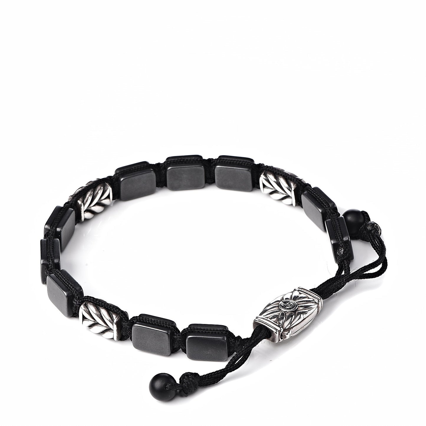 Sterling Silver Titanium Chevron Tile Station Bracelet