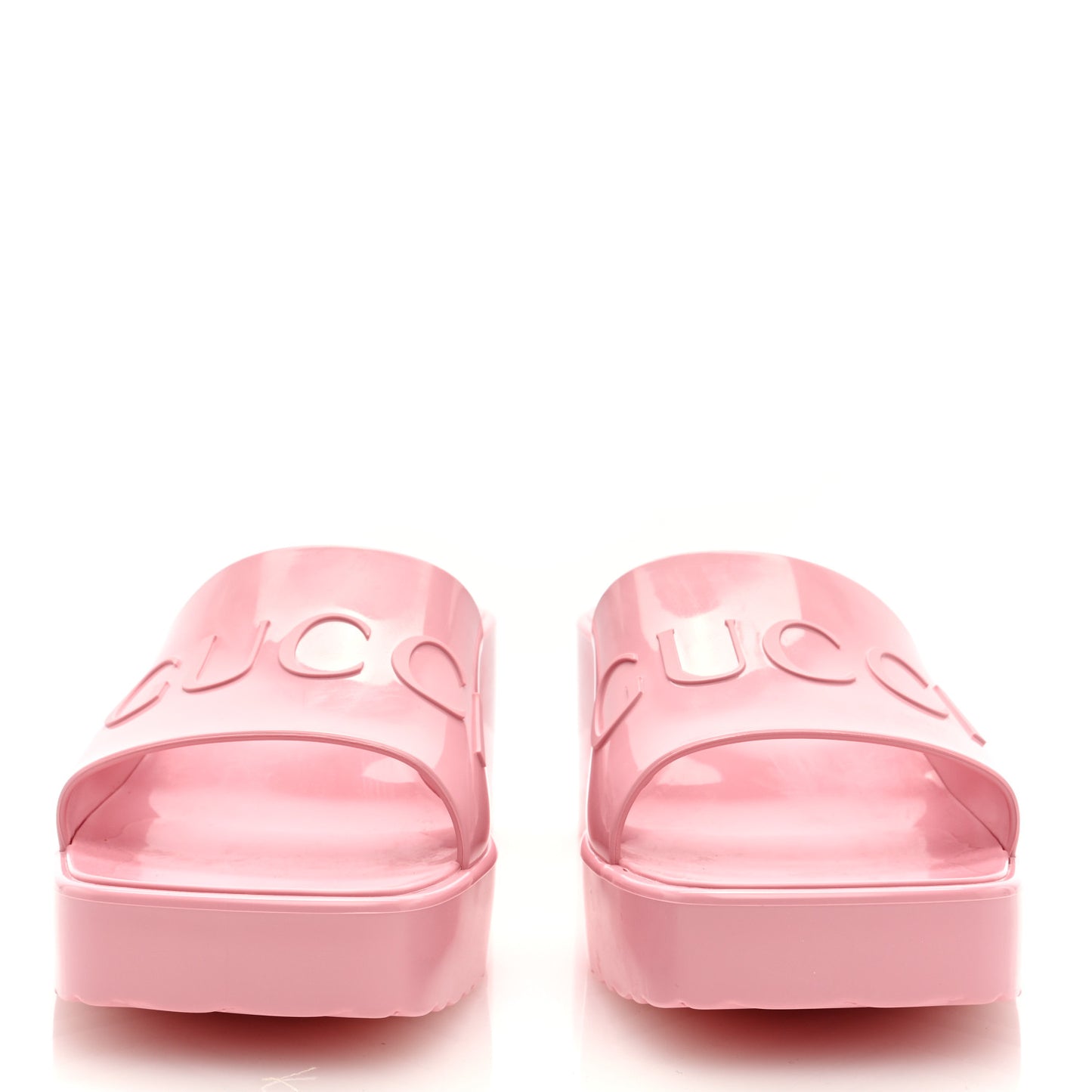 Rubber Gucci Logo Womens Platform 20/60mm Slide Sandals 40 Wild Rose