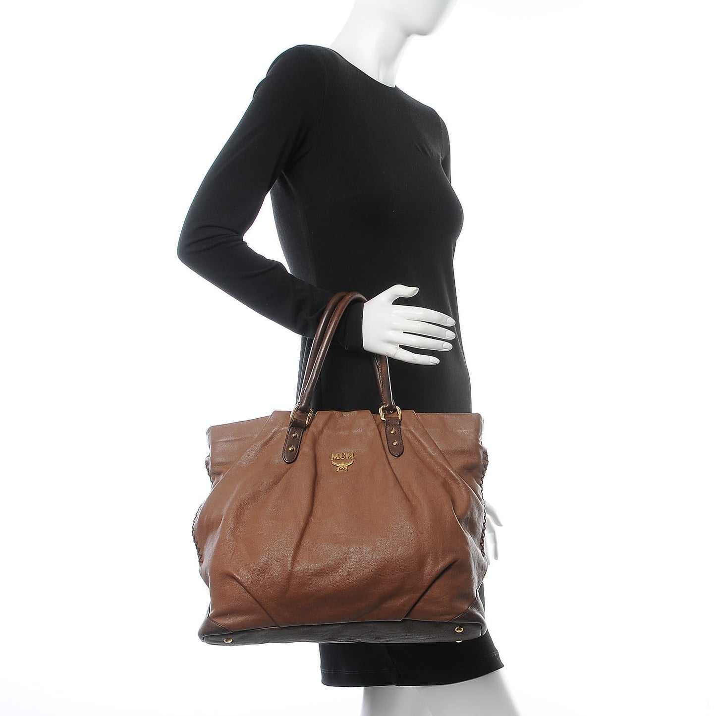 Calfskin Shopper Tote Brown