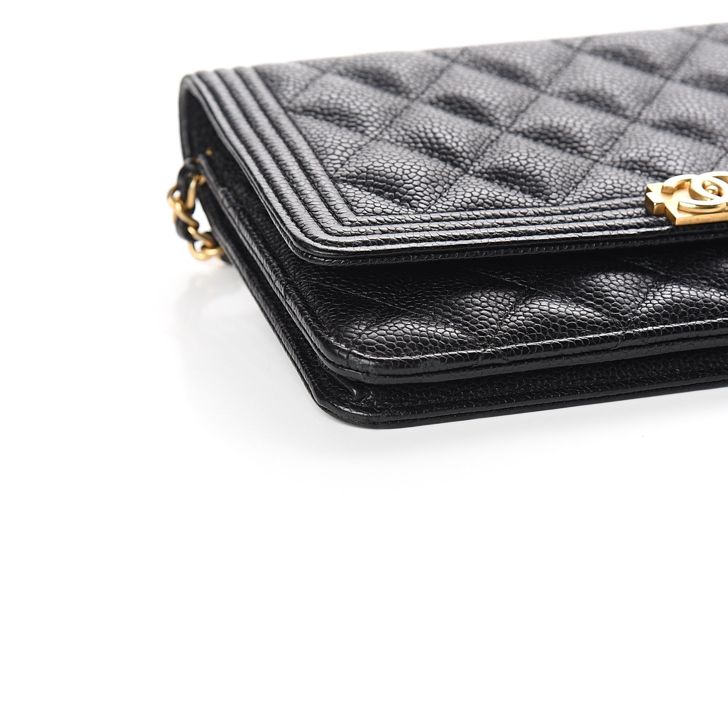 Chanel Caviar Quilted Boy Wallet On Chain WOC Black 8 of 10