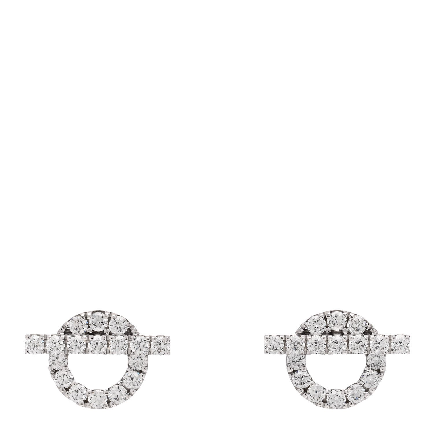 Hermes 18K White Gold Diamond Finesse Earrings 1 of 5