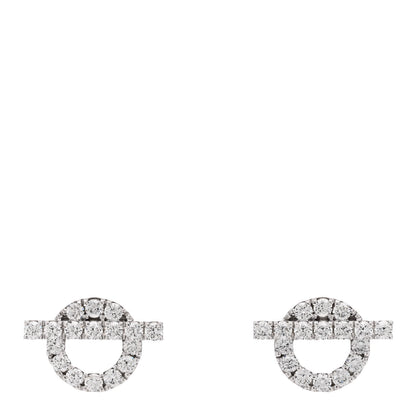 Hermes 18K White Gold Diamond Finesse Earrings 1 of 5