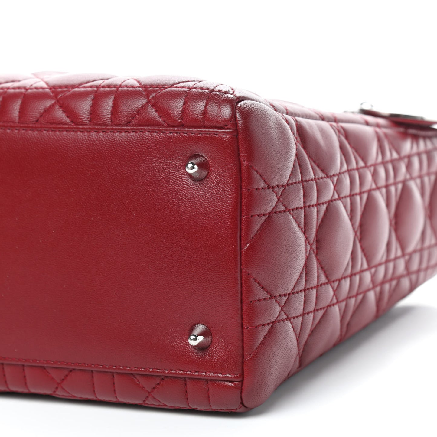 Lambskin Cannage Medium Lady Dior Red