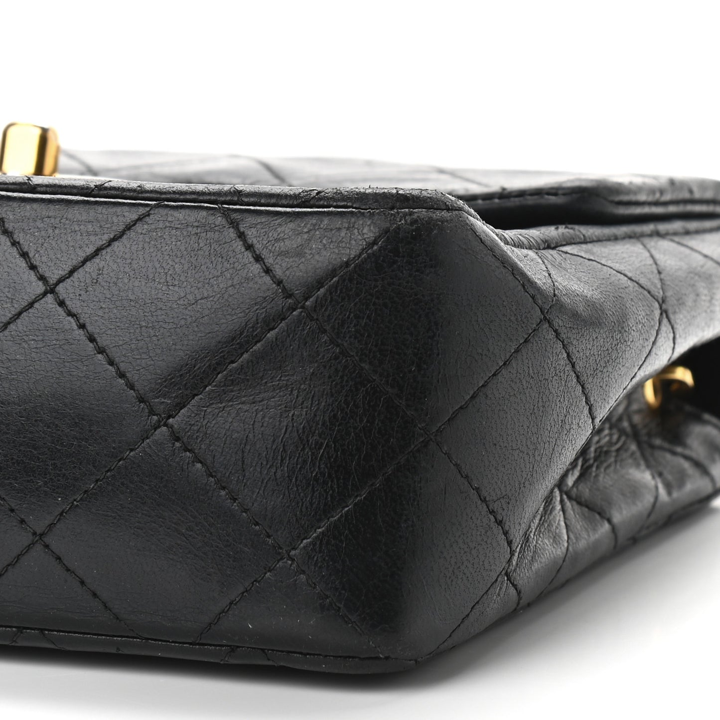 Lambskin Quilted Mini Square Flap Bag Black