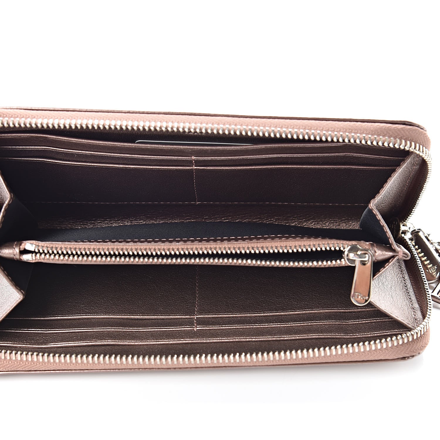Christian Dior Patent Cannage Zip Around Wallet 5 of 10