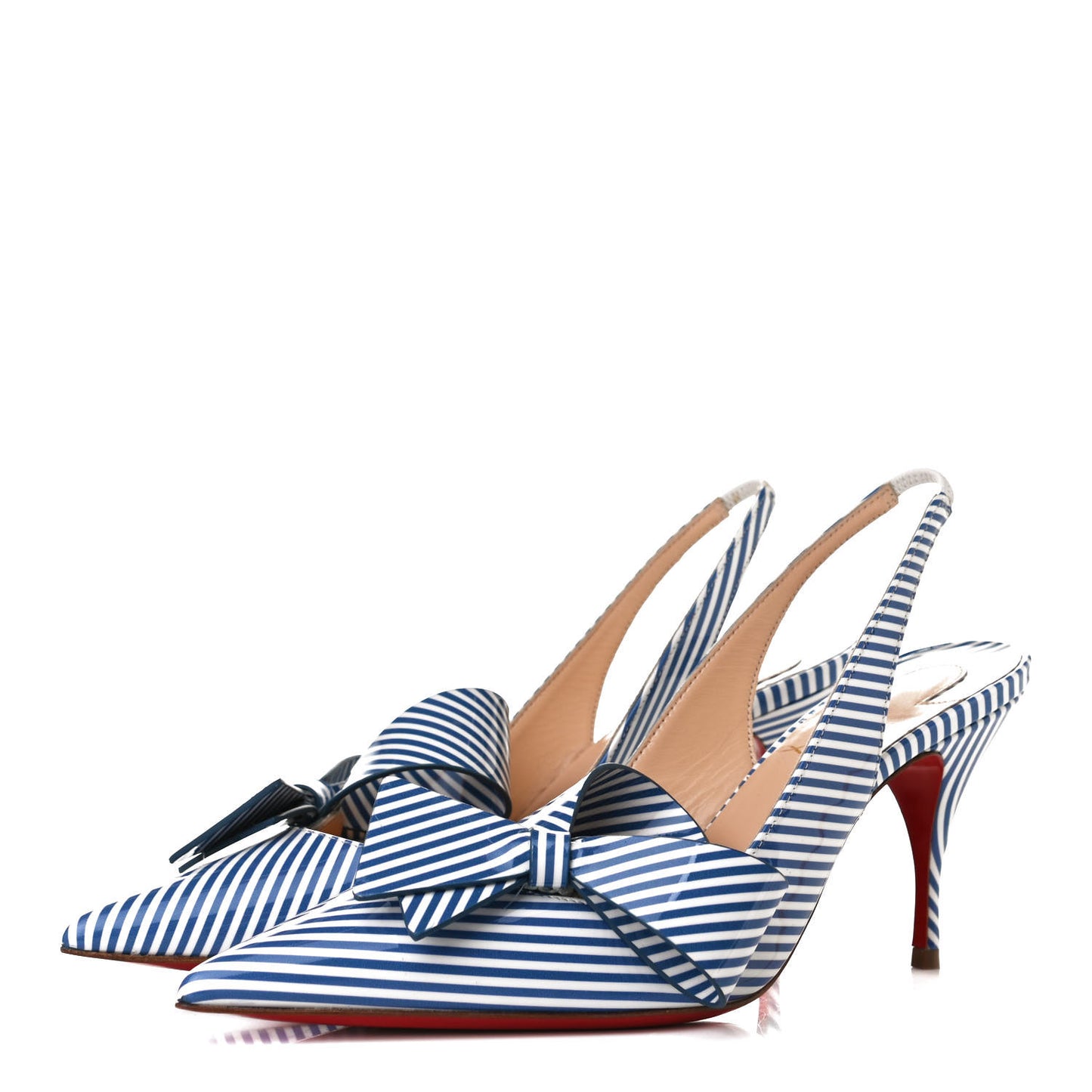 Patent Stripes Clare Nodo 80 Pumps 36 Jeans White