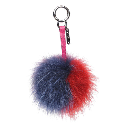 Fendi Fox Fur Pom Pom Bag Charm Shadow Violet 1 of 5