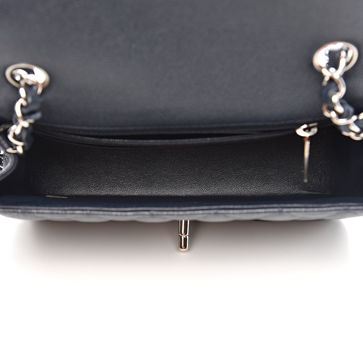 Caviar Quilted Mini Rectangular Flap Navy