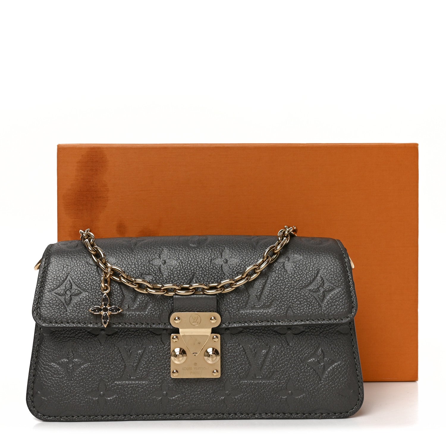Louis Vuitton Metallic Empreinte Metis Wallet On Chain Gun Metal 10 of 10