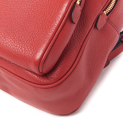 Prada Vitello Daino Zip Backpack Rosso 4 of 8