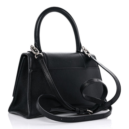 Balenciaga Grained Calfskin Small Hourglass Top Handle Bag Black 3 of 19
